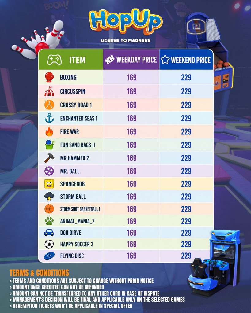 Ticket Price For Hopup